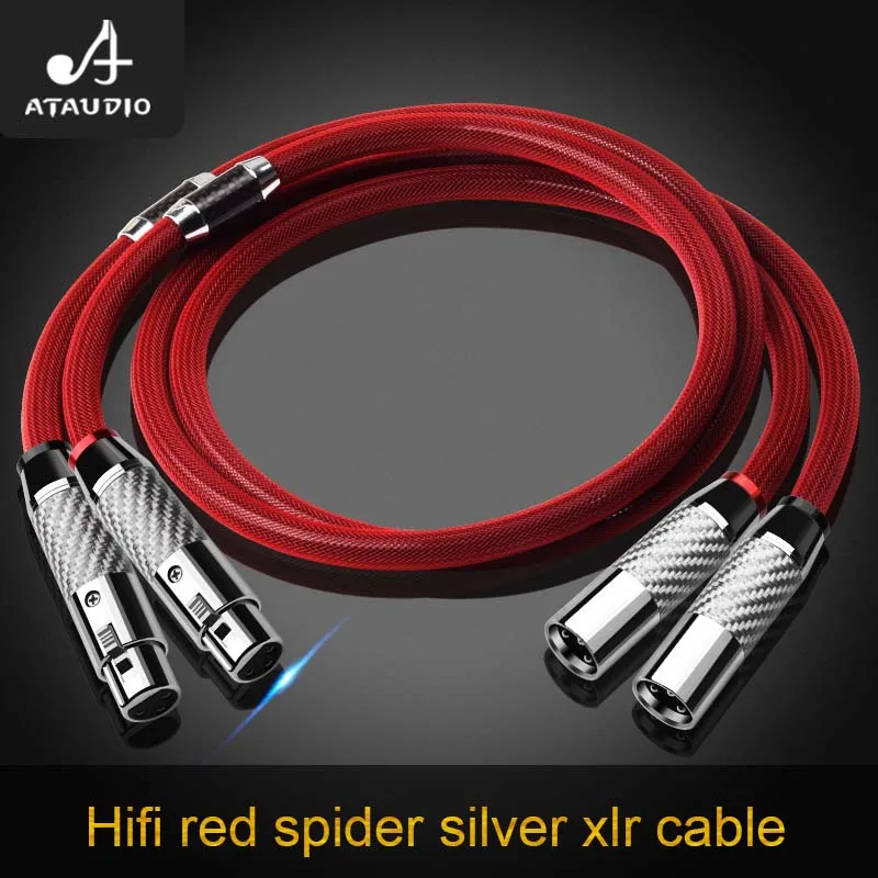 ATAUDIO HIFI Pure Sliver 2XLR Cable High Quality 3Pin XLR Plug Amplifier CD DVD Player Interconnect Audio Cable