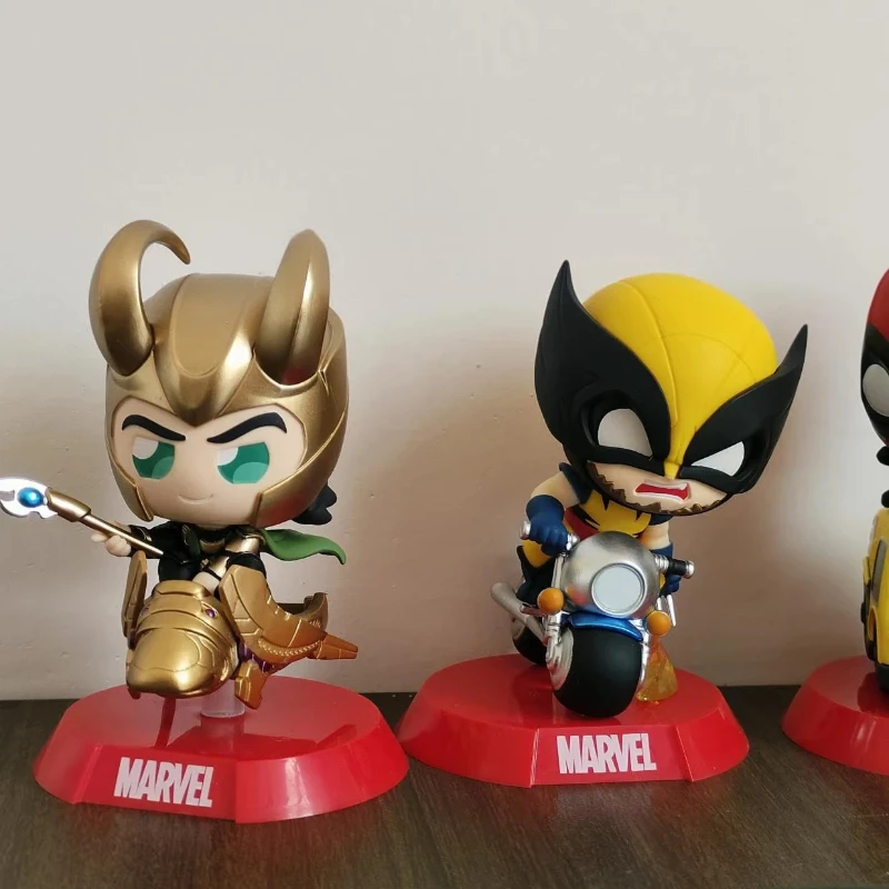 

Hot Toys Marvel Comics Iron Man Deadpool Cosbi Rider Blind Box Vehicle Driving Series Collectable Toy Creative Surprise Gift