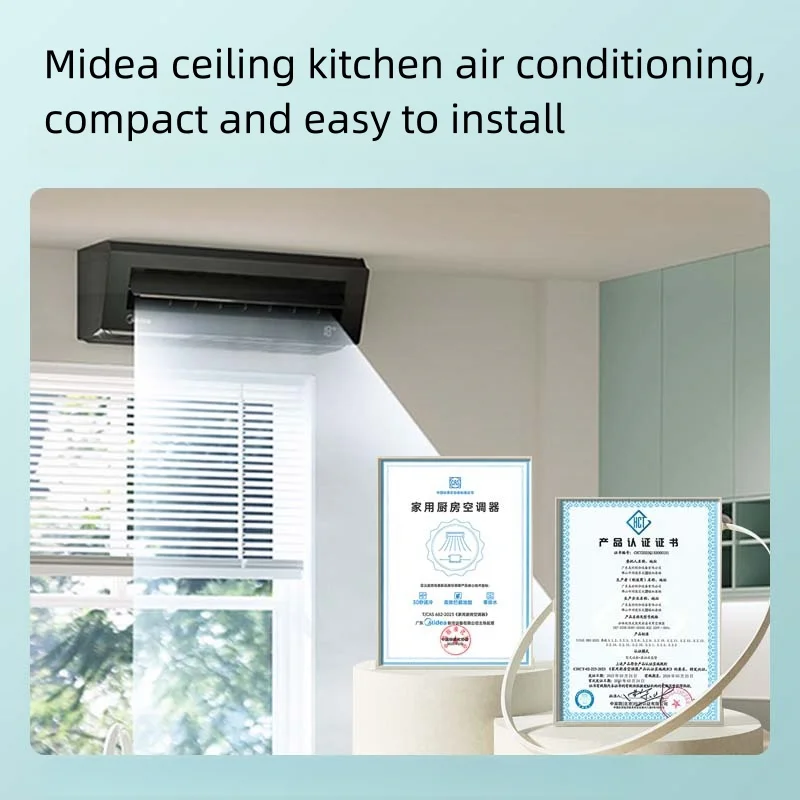 Small 1.5Hp Split Air-conditioner Midea Air Conditioning Anti Oil Fume Kitchen Use Ceiling Mounted Inverter Air Conditioner 220V