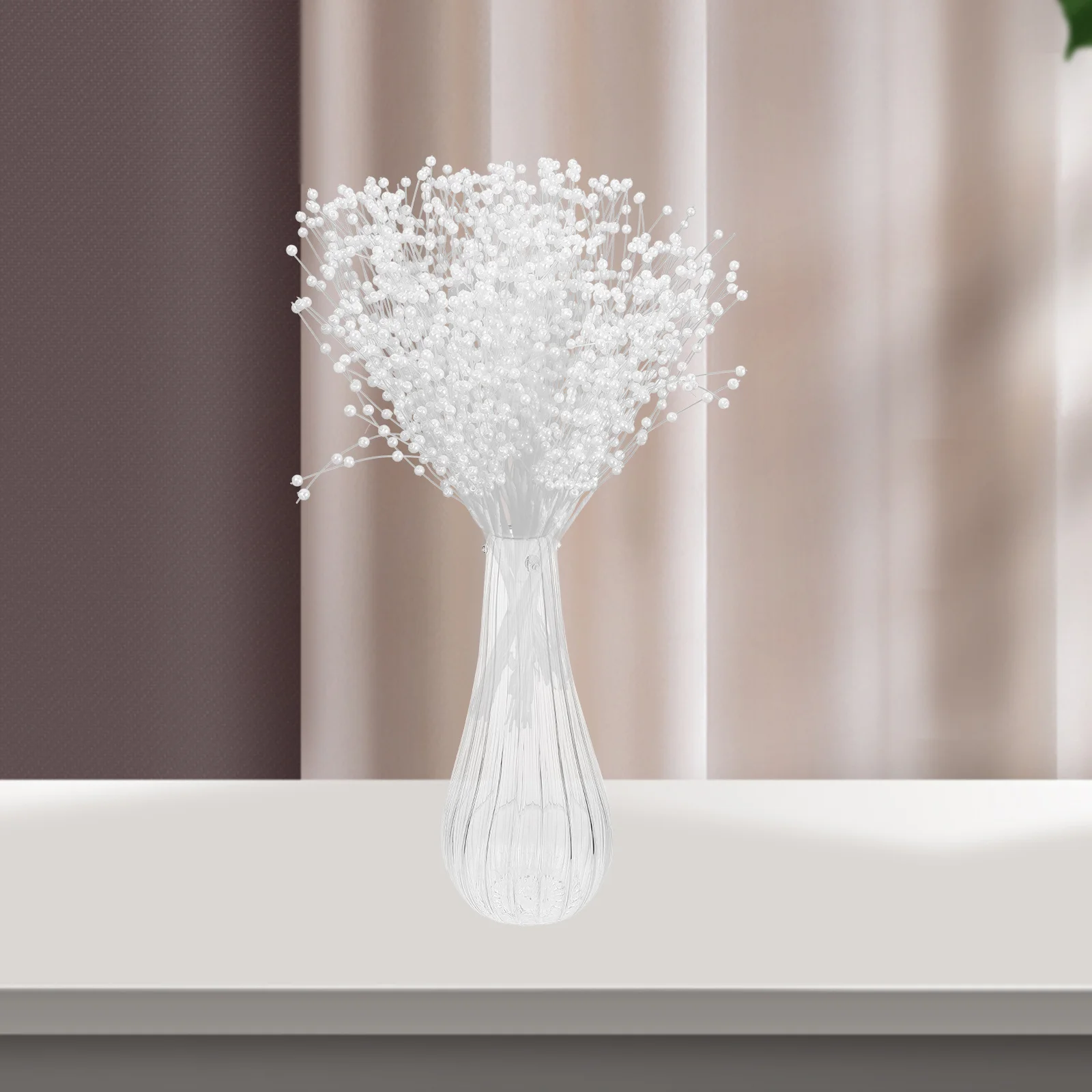 

100Pcs Pearl String Beads DIY Floral Craft Decor for Wedding Bouquet Arrangement Supplies Bridal Garland Vase Filler