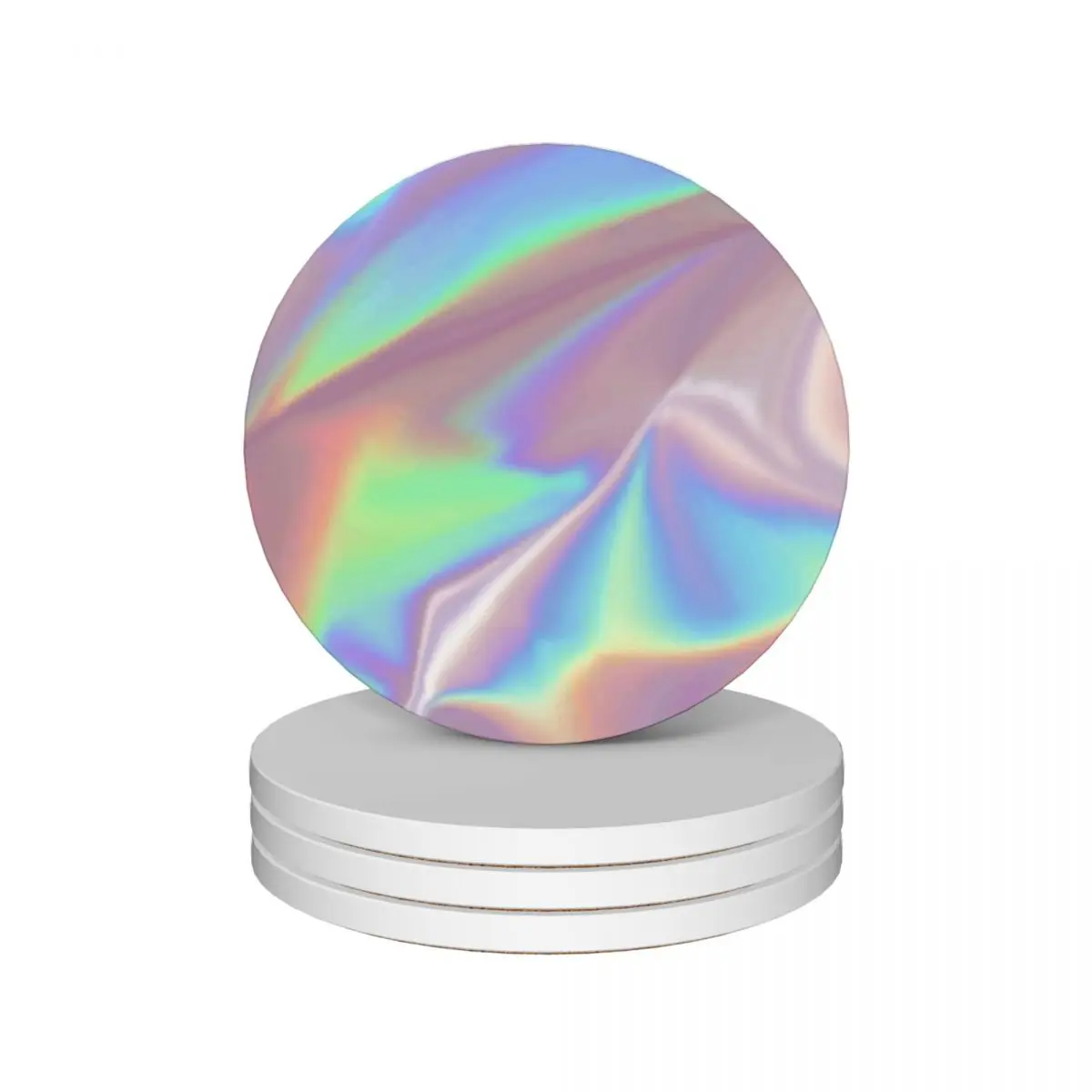 

holographic background Ceramic Coasters (Set of 4) for drinks aesthetic holder Coasters