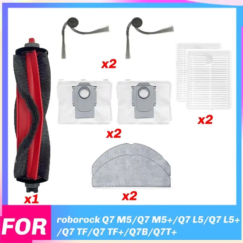 B26B Accessories Set For Roborock Q7 M5/Q7 M5+/Q7 L5/Q7 L5+/Q7 TF/Q7 TF+ Main Side Brush Filter Mop Cloth