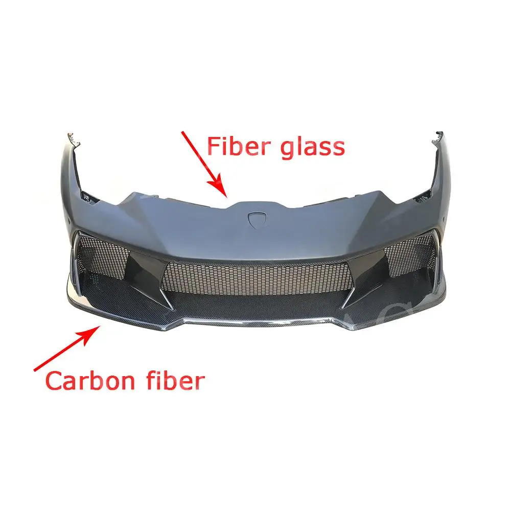 Carbon fiber FRP Front Bumper Head Hugger Mesh Grills Guard Body Kits Case For Lamborghini Huracan LP610 LP580 Facelift V Style