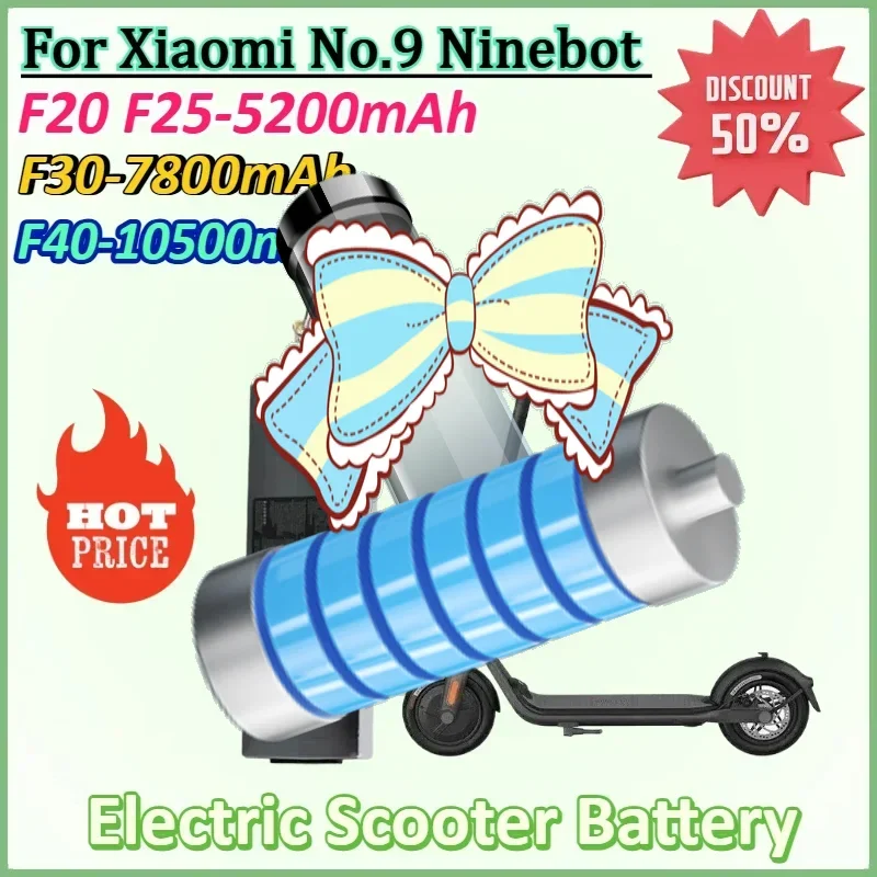 

36V 5200/7800/10500mAh Battery for Xiaomi No.9 Ninebot F20 F25 F30 F40 Electric Scooter Accessories Lithium Ion Battery