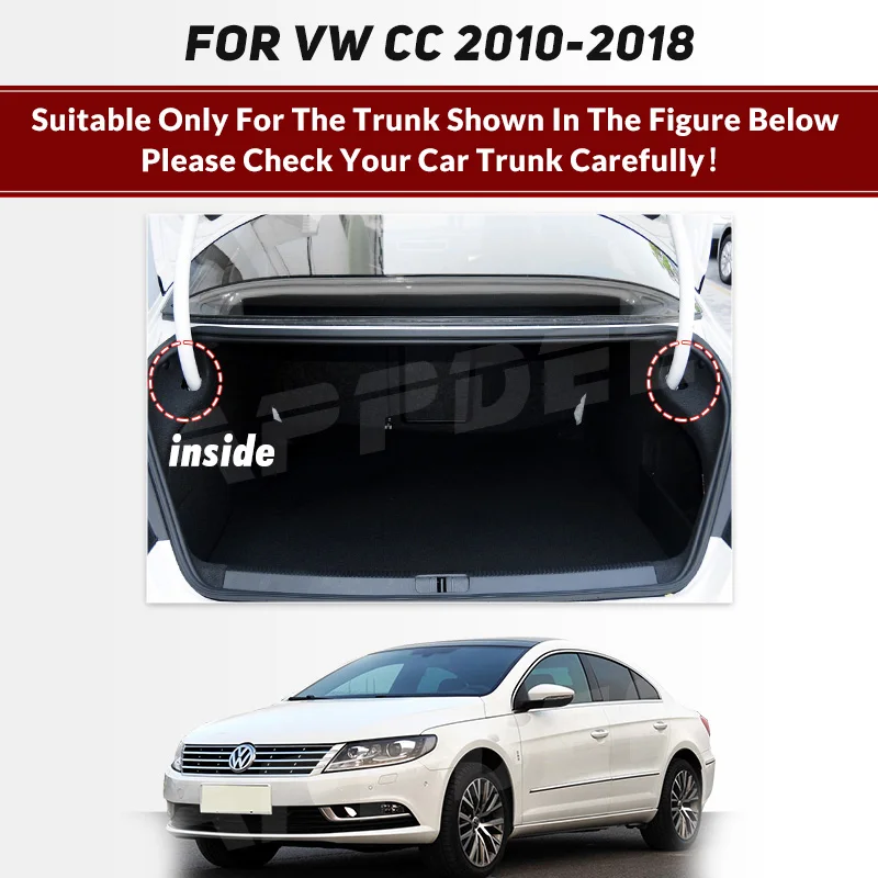 Full Coverage Trunk Mat For VOLKSWAGEN VW CC 2010-2018 17 16 15 14 13 12 11 Car Boot Cover Pad Interior Protector Accessories