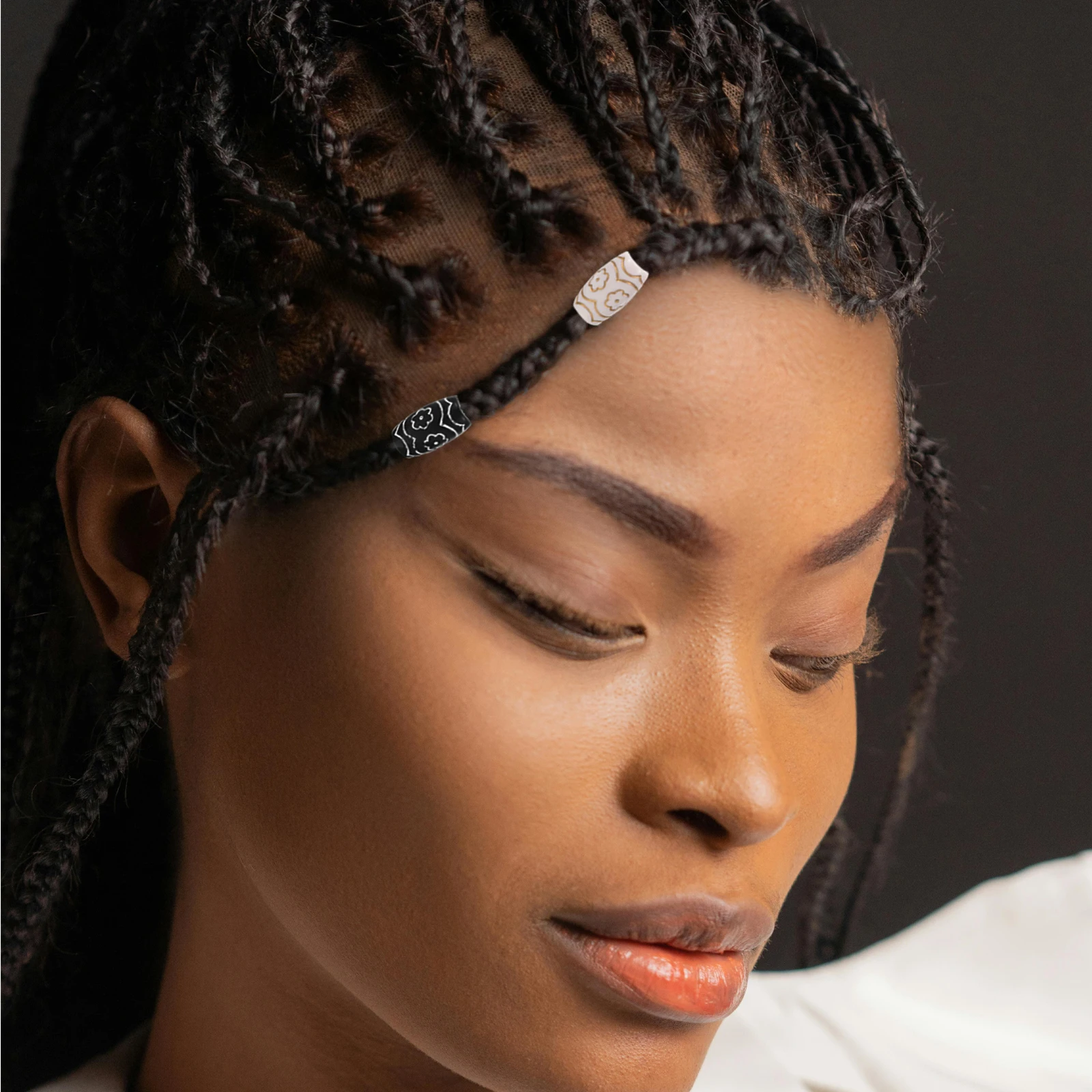 

60Pcs Hair Decoration Tube Decorative Beads Thin Easy Manipulate Bend Safe Durable Cool Style Compliments White Black