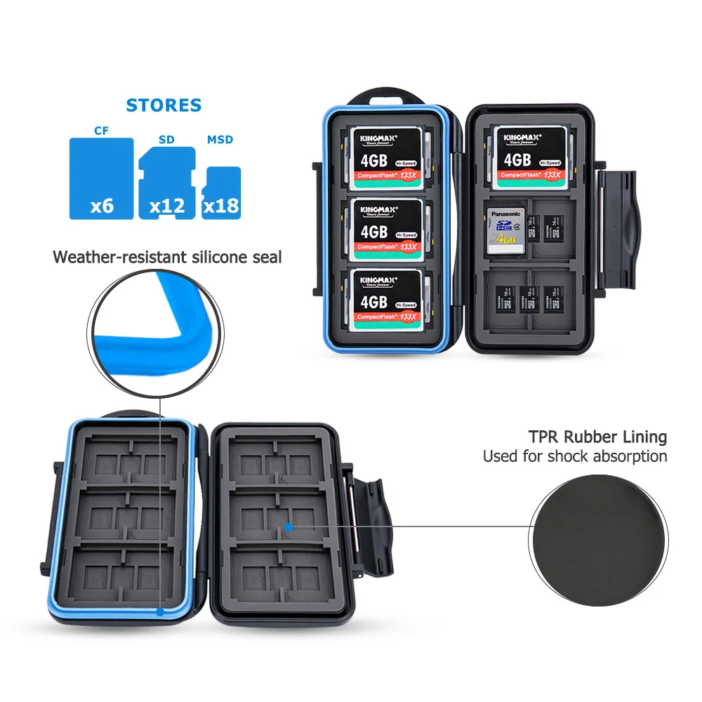 36 Khe Ví Đựng Thẻ Nhớ Giá Đỡ Hộp Bảo Quản Người Tổ Chức Cho 18 Micro SD 12 SD 6 CF bảo Quản Viên Hộp Đựng Bảo Vệ