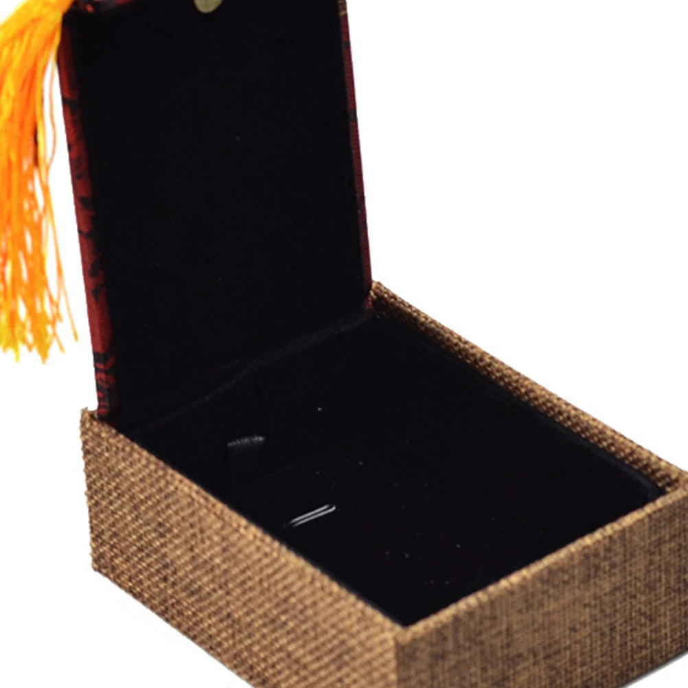 

3pcs Chinese Style Jewelry Gift Box Necklace Case Silk Bangle Bracelet Tassel Box Holder (Necklace Box + Small Bracelet Box + Bi