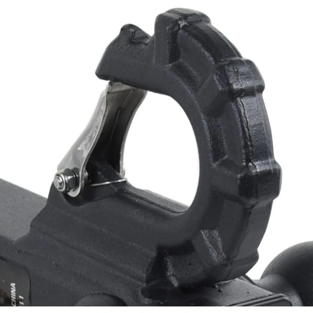 Enganche de remolque de tres bolas con gancho, compatible con receptor de 2 pulgadas, pestillo autoblocante, acabado en negro mate, incluye cerradura de 5/8 de pulgada