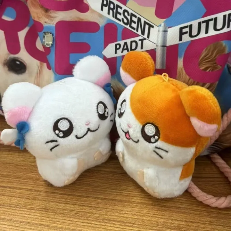 LLavero de peluche de Anime Hamtaro de 10cm, bonito juguete de hámster, Animal relleno Kawaii, peluche suave para niños, niñas y niños, bolso, regalo con dije