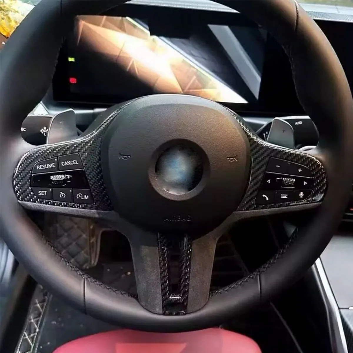 مناسبة لسيارات BMW 5678 Series X3 X4 X5 XMG30F90F95 F96 F97 F98 M5 M8 ألياف الكربون غطاء عجلة القيادة