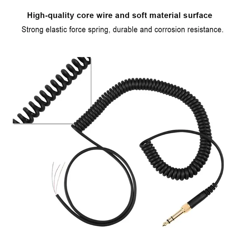 ADWE Earphone Audio Line for DT 770 770Pro 990 990Pro Headsets Elastic Headphone Cable Lines Props