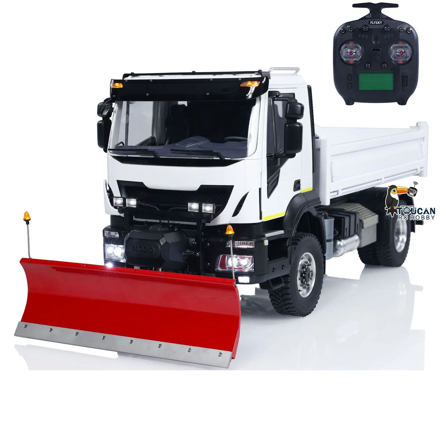 

1/14 4x4 Metal RC Hydraulic Dumper Truck Snow Blade Radio Control Painted Finished Tipper Sound Light Cars Toys for Boys TH23845