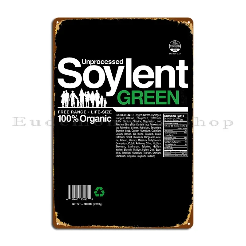 Contents Unprocessed Soylent Green 14 Classic Style Women Fashionable Trending Metal Sign Mural Printed Living Room