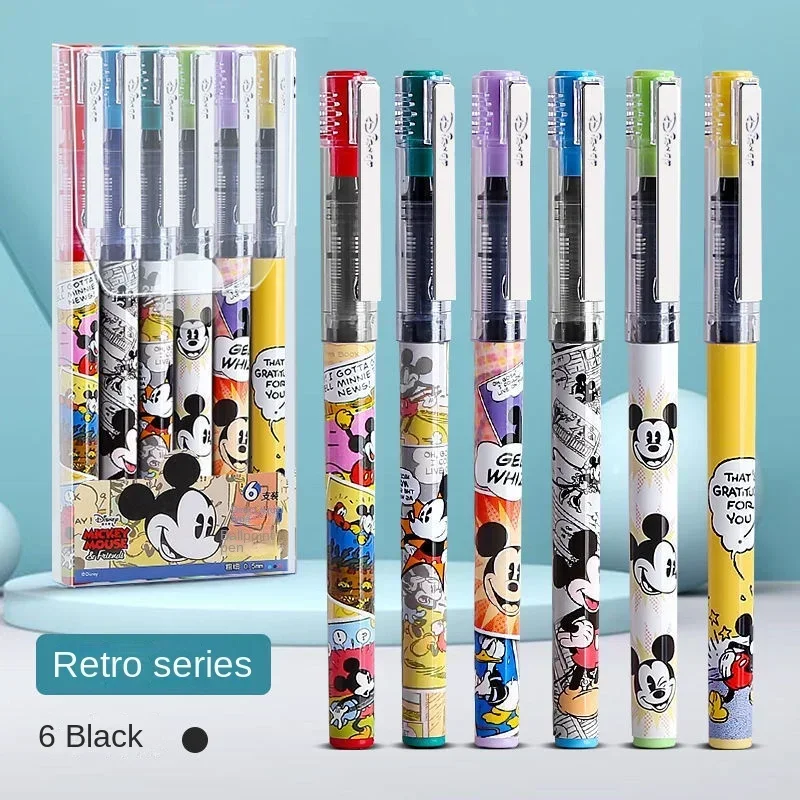 Disney Mickey Mouse Simple Cartoon Gel Pen Student School Office Stationery Fine Nib Gel Pen Big Ink Capacity Ballpoint Pen Gift