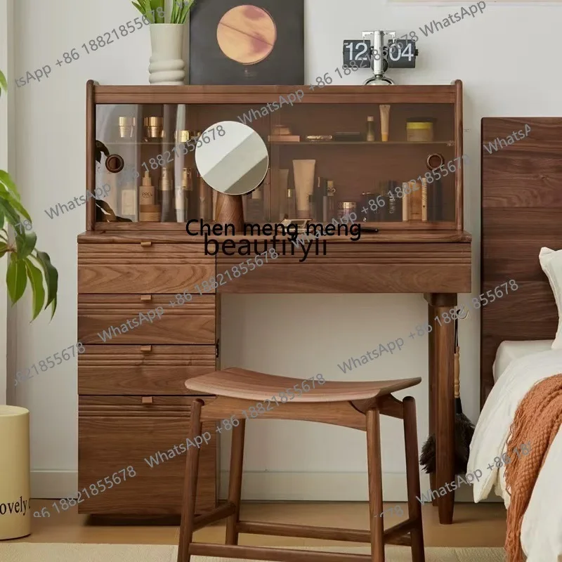 

X Cherry Wood Dressing Table Bedroom Table Solid Wood Dressing Cabinet Nordic Solid Wood Dressing Table