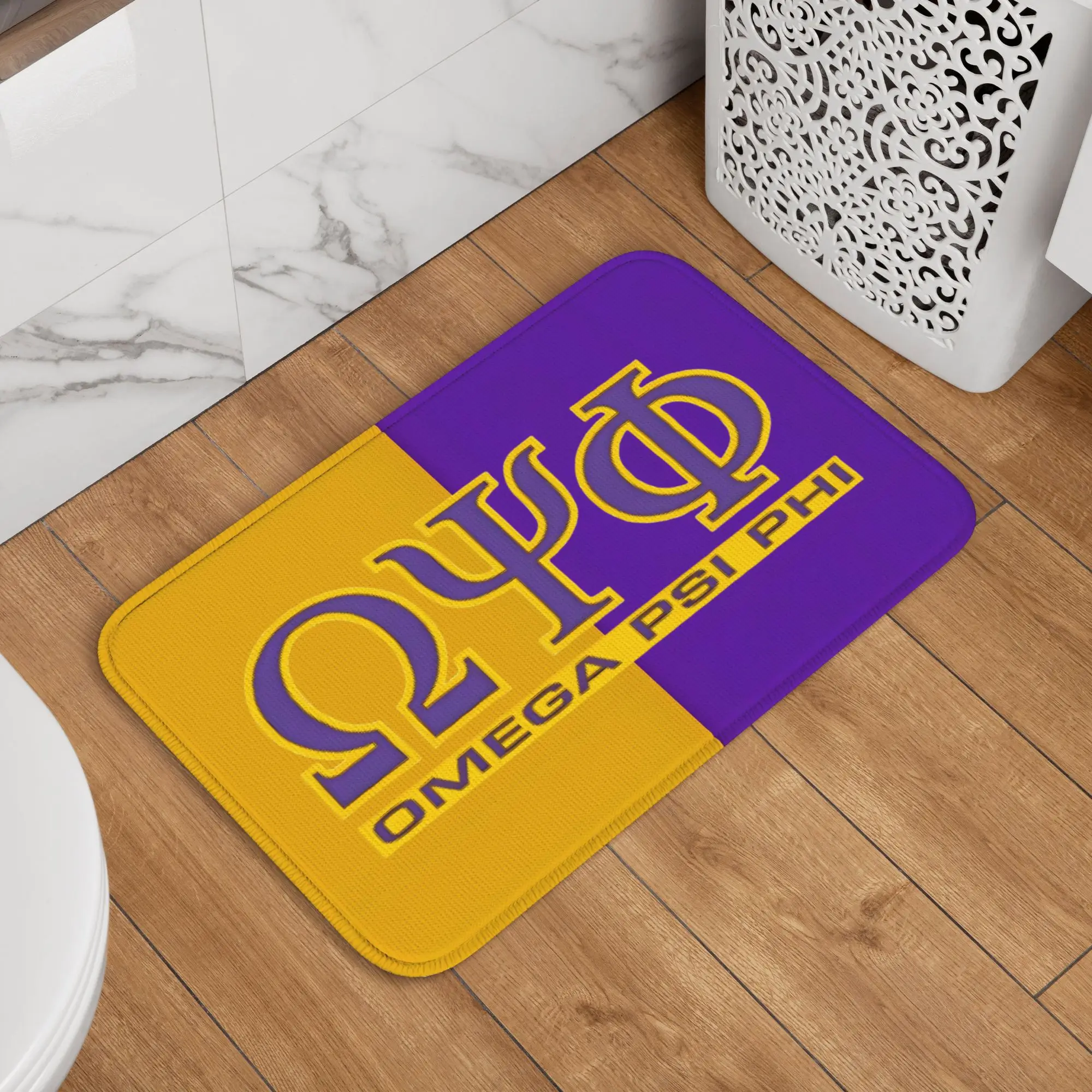 Коврик для входной двери African American Omegas Psi Phi Fraternity Inc, противоскользящий, впитывающий влагу, для сада, гаража, прихожей
