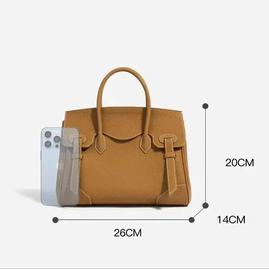 Luxury High Quality Lychee Pattern Genuine Leather Handbags For Women 2024 Fashion Satchels Ladies Messenger Bags Hobo Toto Bags