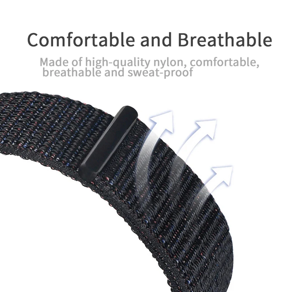 Huawei Band 10スマートウォッチ用ナイロンループストラップ、調節可能なベルトリストバンド、Huawei Band 9/8/10アクセサリー用スポーツブレスレット