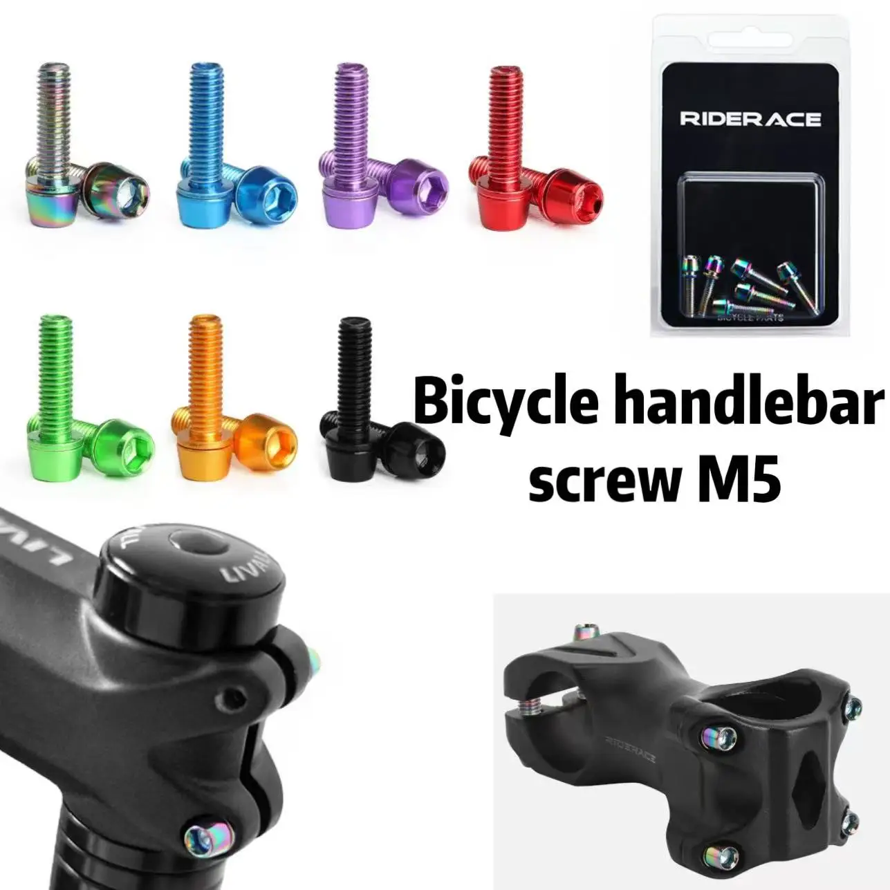 

Винт для руля велосипеда из нержавеющей стали с покрытием M5 * 18 мм, вертикальный винт для руля