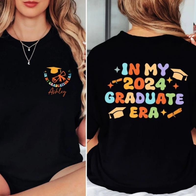 In My 2024 Graduate Era Shirt Custom Graduation T-Shirt Trendy Graduate Era Graduation 2024 Tee Senior 2024 Graduation Gift Tops