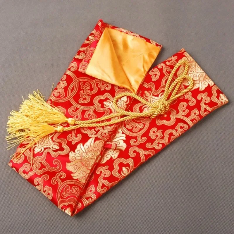 Red Silk Bag for Samurai Sword Japanese Tanto Nice Sword Fitting Exquisite Collection or Gift Delicate Elegant