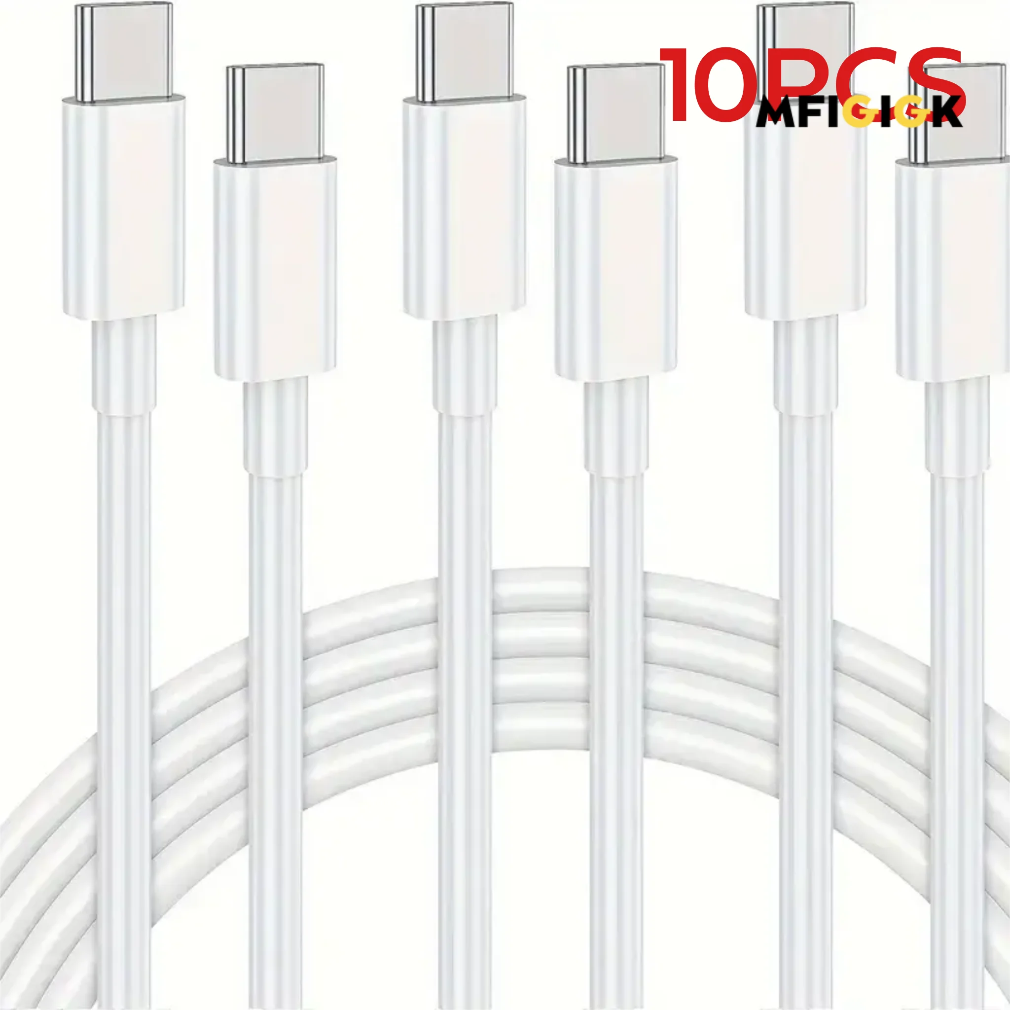 MFIGlGK 10pcs for iPhone 15, for iPad, for SamSung and More Reliable Lot USB-C to lightning