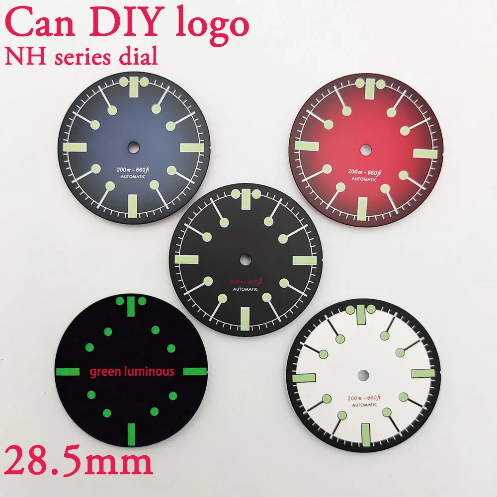 

men's dial Diving Watch Retro 28.5mm dial NH35 dial suitable for NH series movement can be customized logo watch dial