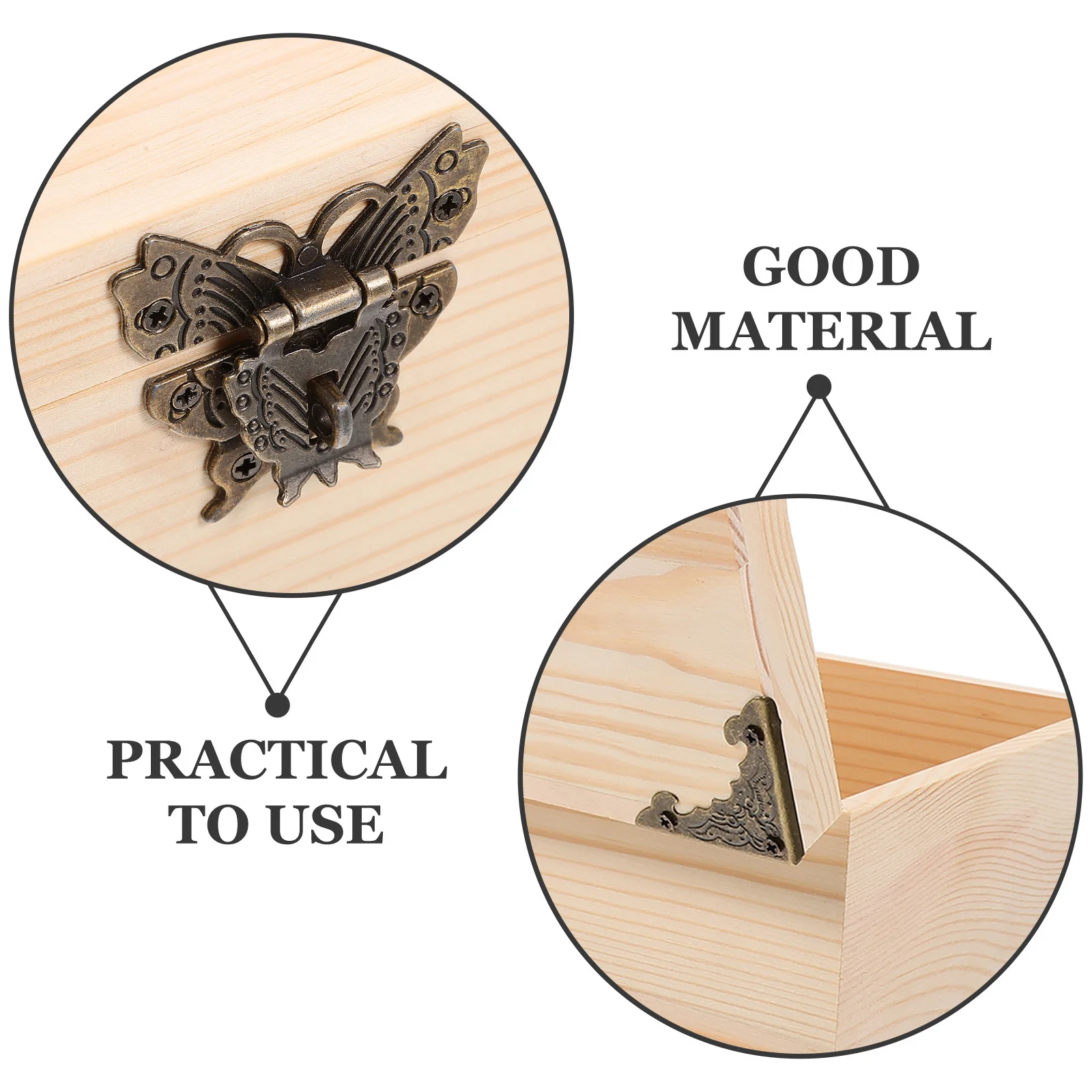 

Wood Storage Box Large Hinged Lid Jewelry Organizer Rings Watches Keepsake Trinket Compact Storage Wood Box Jewelry Organizer