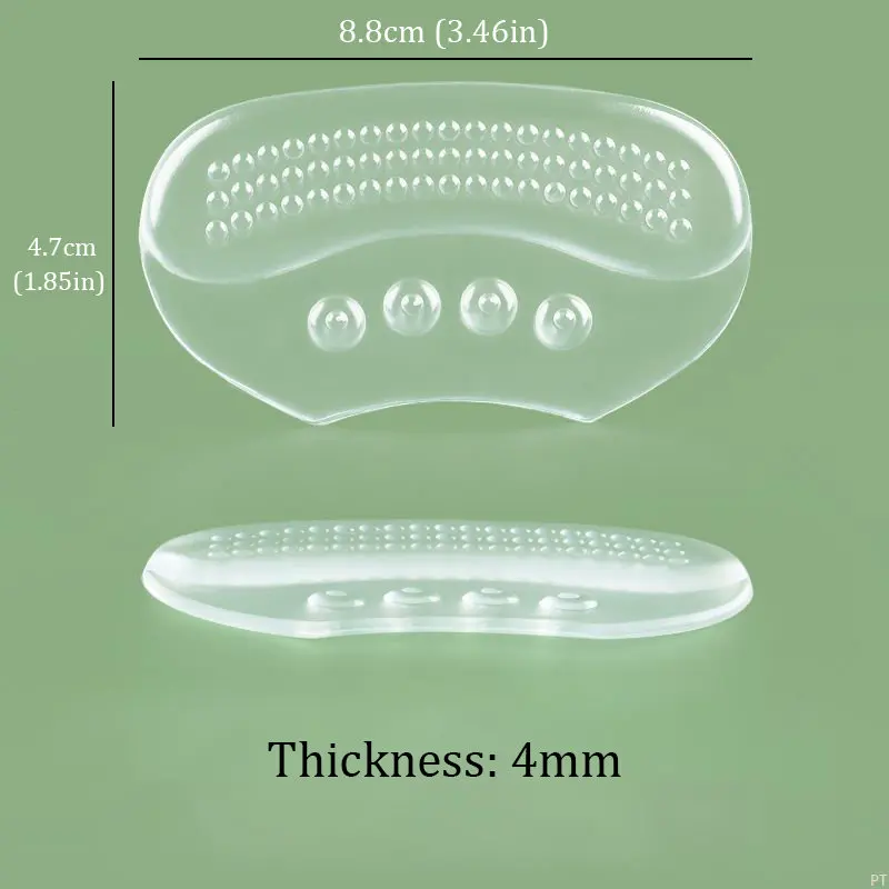 2pairs Silicone High Heel Shoe Pads Pain Relief Anti-wear Cushion Heel Protector Sticker Shoe Foot Pad Adjustable Size Inserts