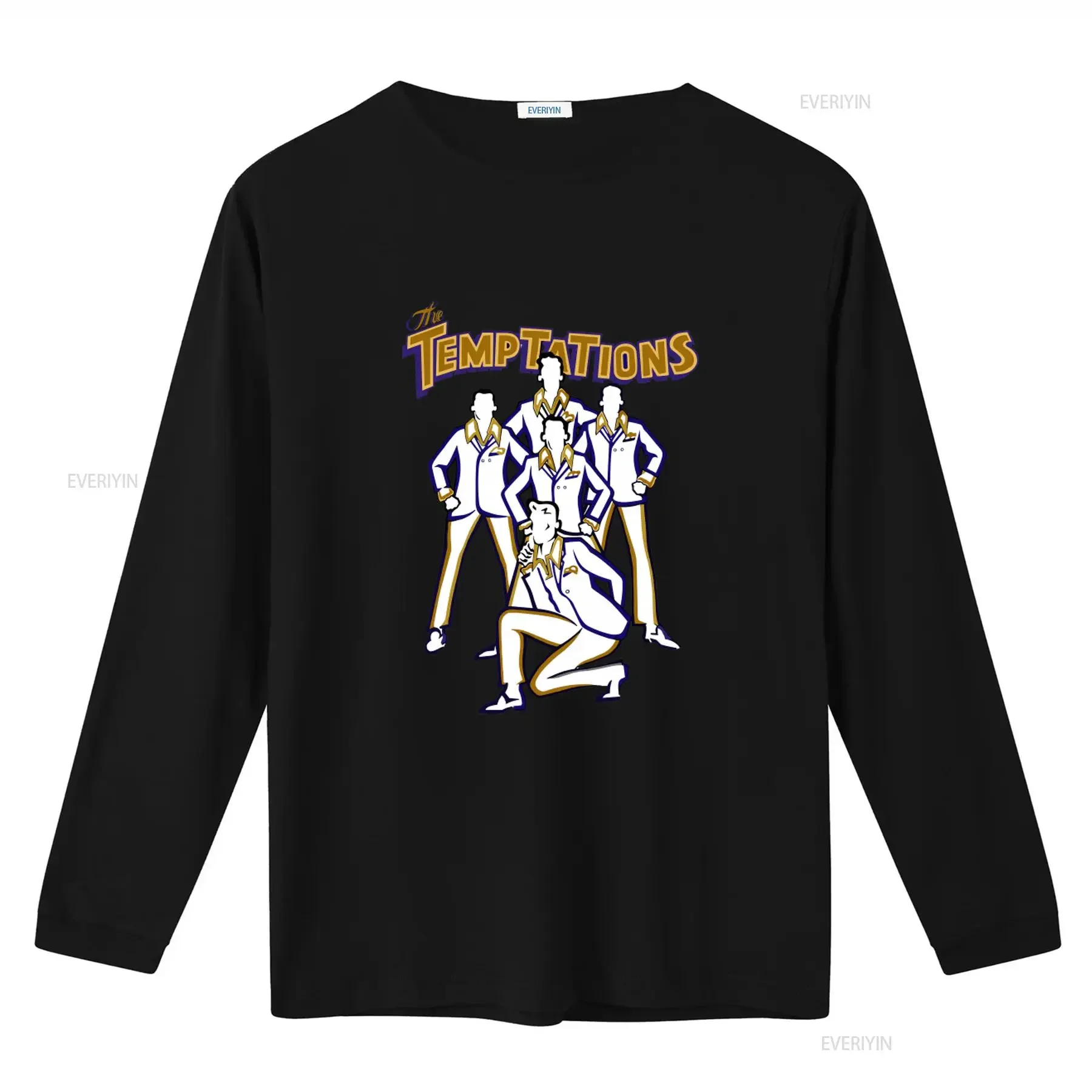 The Temptations Men's T Shirt Retro Soul Motown Band Artwork Funk Concert Music Legends Tour Merch Back to Front Album vintage