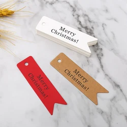 100Pcs Merry Christmas Gift Tags Xmas Kraft Baking Packaging Labels Crafts Gift Packaging Decoration Xmas Tree Hanging Label