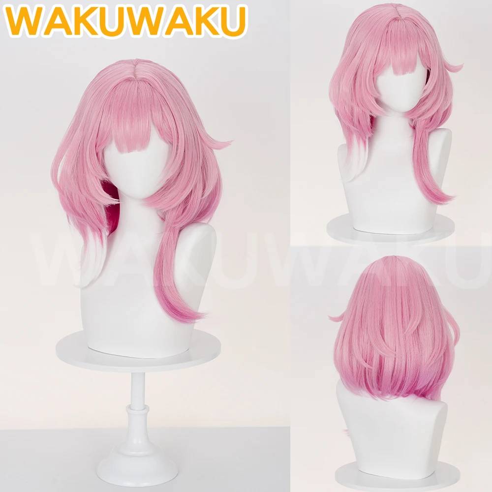 Peluca de Cyrene juego Honkai: peluca de Cosplay de Star Rail WakuWaku HSR mujeres 40cm pelo rosa Cyrene Amphoreus Cosplay gorro de peluca gratis