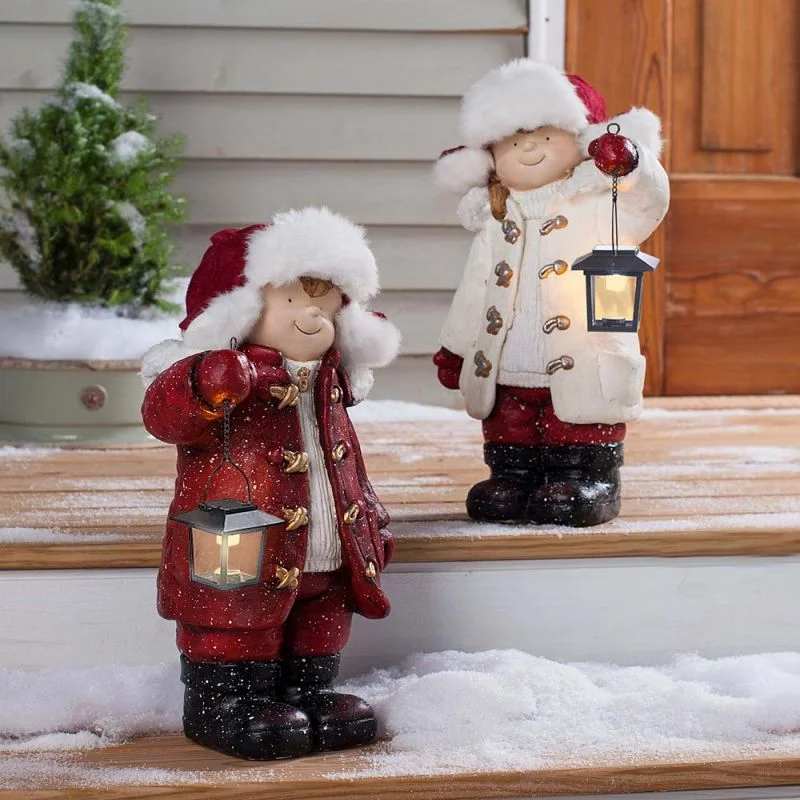Christmas Children\'s Lantern Figurines Christmas Children\'s Lantern Sculpture Figurines Christmas Doll Lantern Decorations