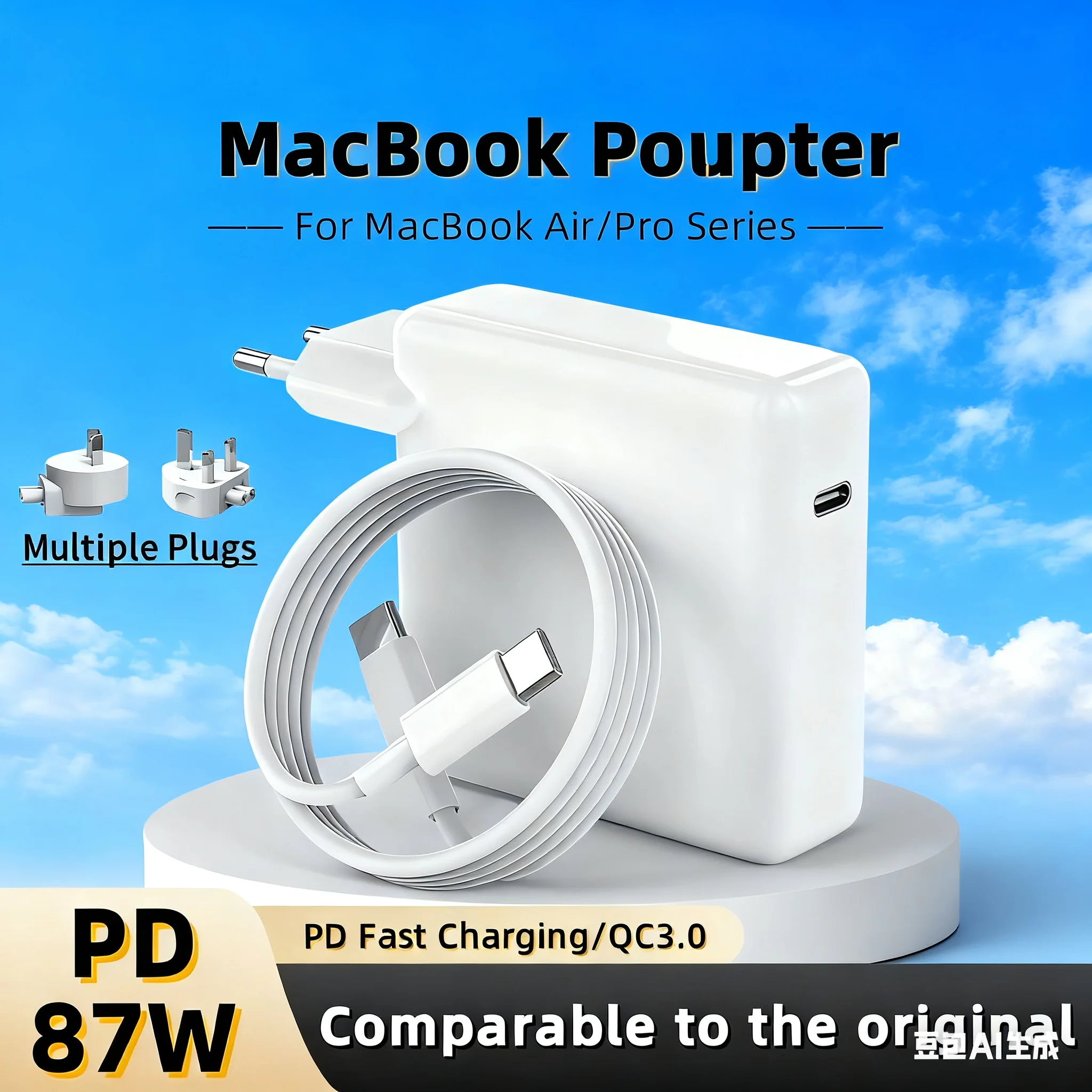 

87W USB-C to MagSafe 2 Charger Cable for MacBook Pro 15" A1707 A1719 (2016-2020 Models) and M1 M2 Pro, Fast Charging Adapter