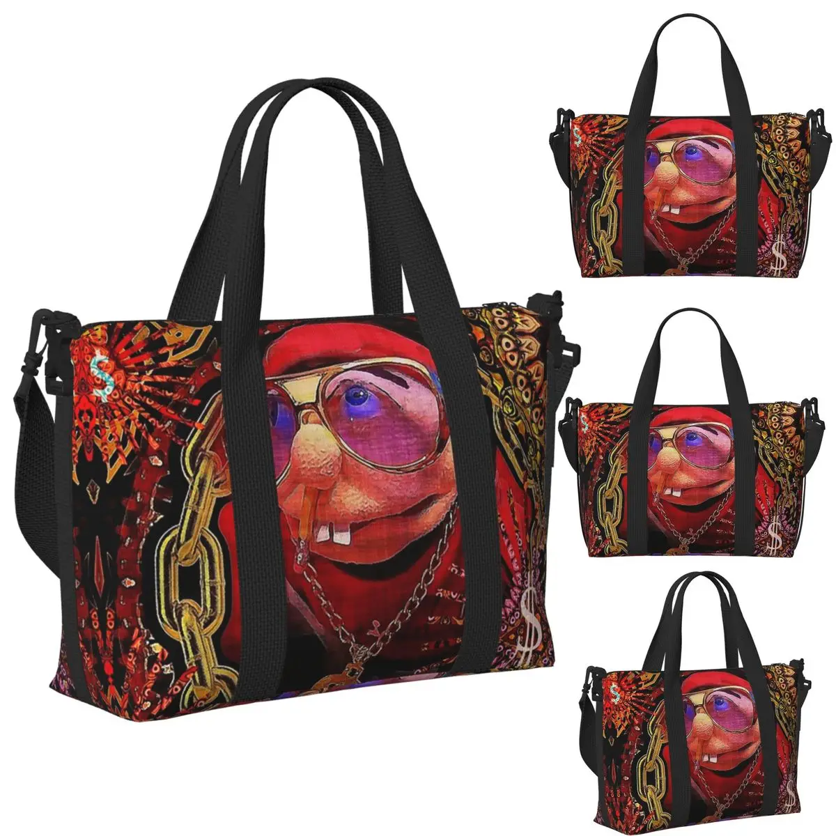 

Sml Jeffy Rapper V3 Пляжная дорожная сумка Большая вместительная сумка-тоут для спортзала Спортивная женская дорожная сумка для покупок