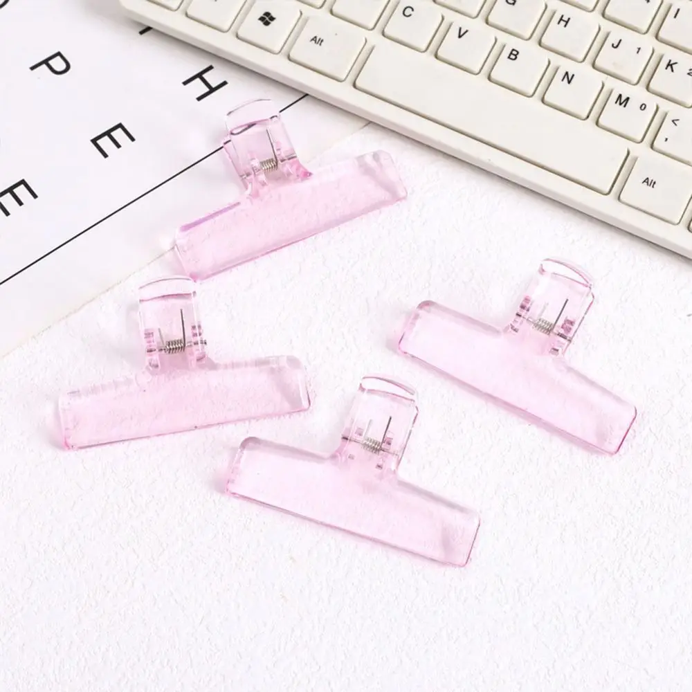 Transparent Korean Dovetail Clamp Office School Test Paper Bookmark Binder Paperclips Memo Clip Page Holder Fixing Clips