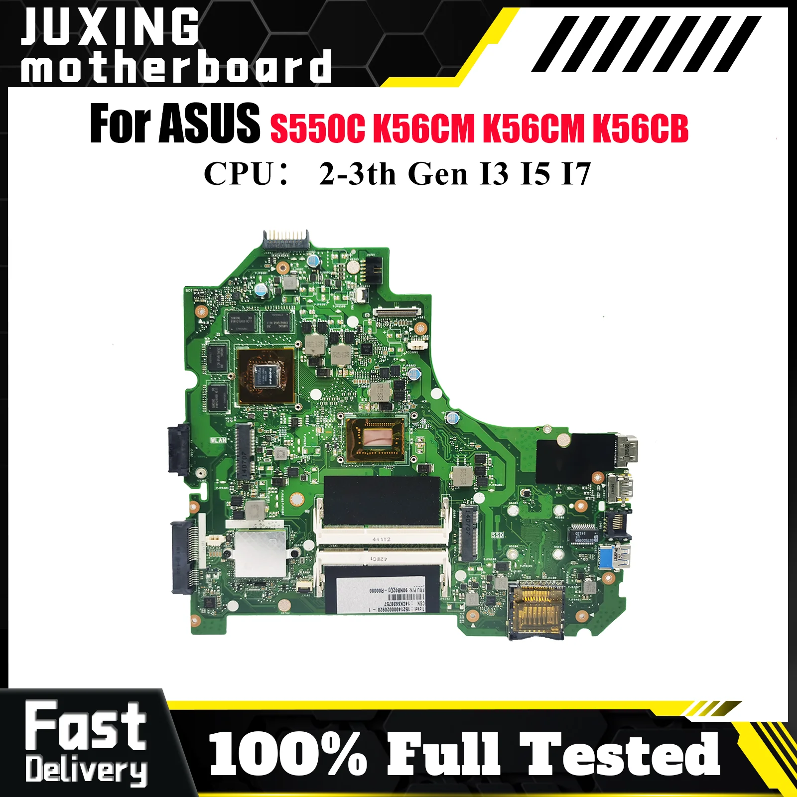 

K56CM Материнская плата для ноутбука ASUS K56CM K56CB K56CA K56C S550C Материнская плата для ноутбука с процессором I3 I5 I7 100% тестирование ОК быстрая доставка