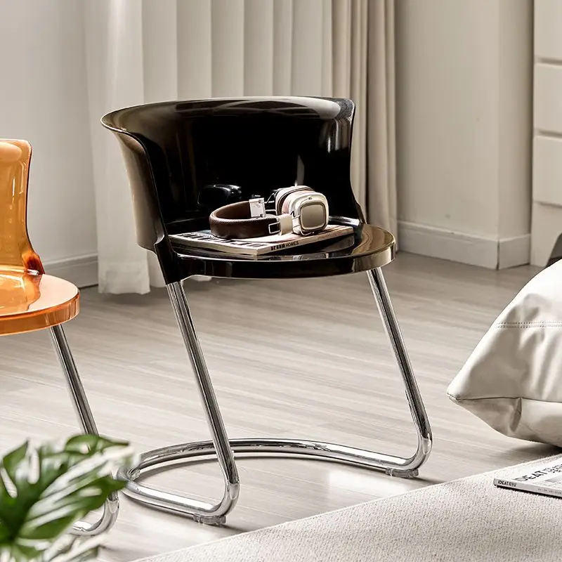 

Nordic Stylish Minimalist Creative Backrest Chair Ins Home Vanity Stool Living Room Dining Chair Bedroom Café Bar Leisure Chair