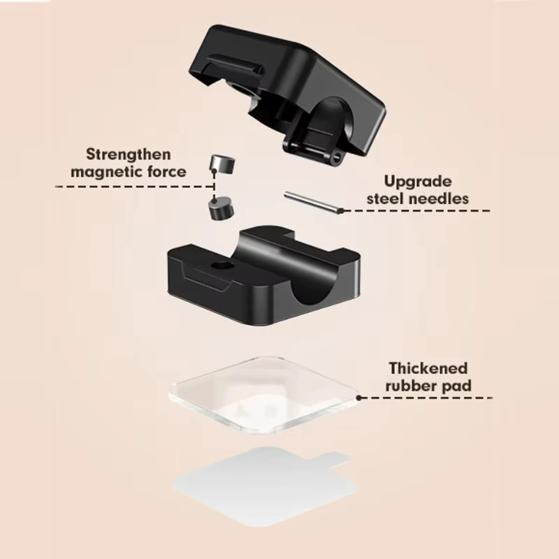 Strong Magnetic Cable Clamp Smooth Adhesive Wire Keeper Under Desk Multi-size Charging Cord Holder Cable Management Accessory