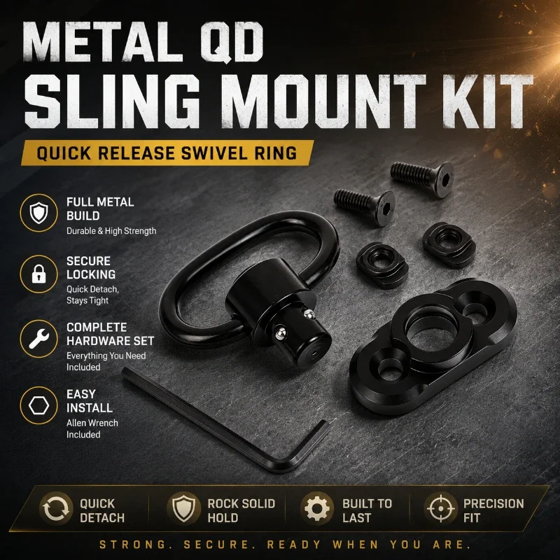 Anti-corrosion Black Alloy Floating Quick Release Loop Thick Reinforced Base With Matching Screws Hobby Gear Fitting