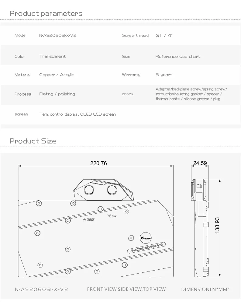 Водяной блок Bykski для ASUS RTX2060 O6G SI DUAL 2070 с полным покрытием, медная фотолампа, 3 контакта, 5 В, 4 контакта, 12 В, RGB-подсветка