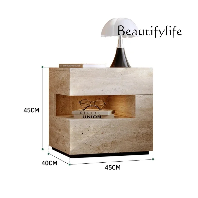 XE بيج جمالي لطاولة السرير وغرفة النوم، منظم مصمم بأدراج بسيطة، خزانة تخزين أثاث Mesita Noche