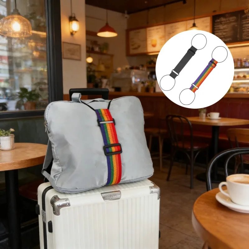 Nylon Luggage Strap, Durable Seat Belt Elastic Band, Suitable for Backpacks and Travel Bags, Suitcases, Weekend Vacations