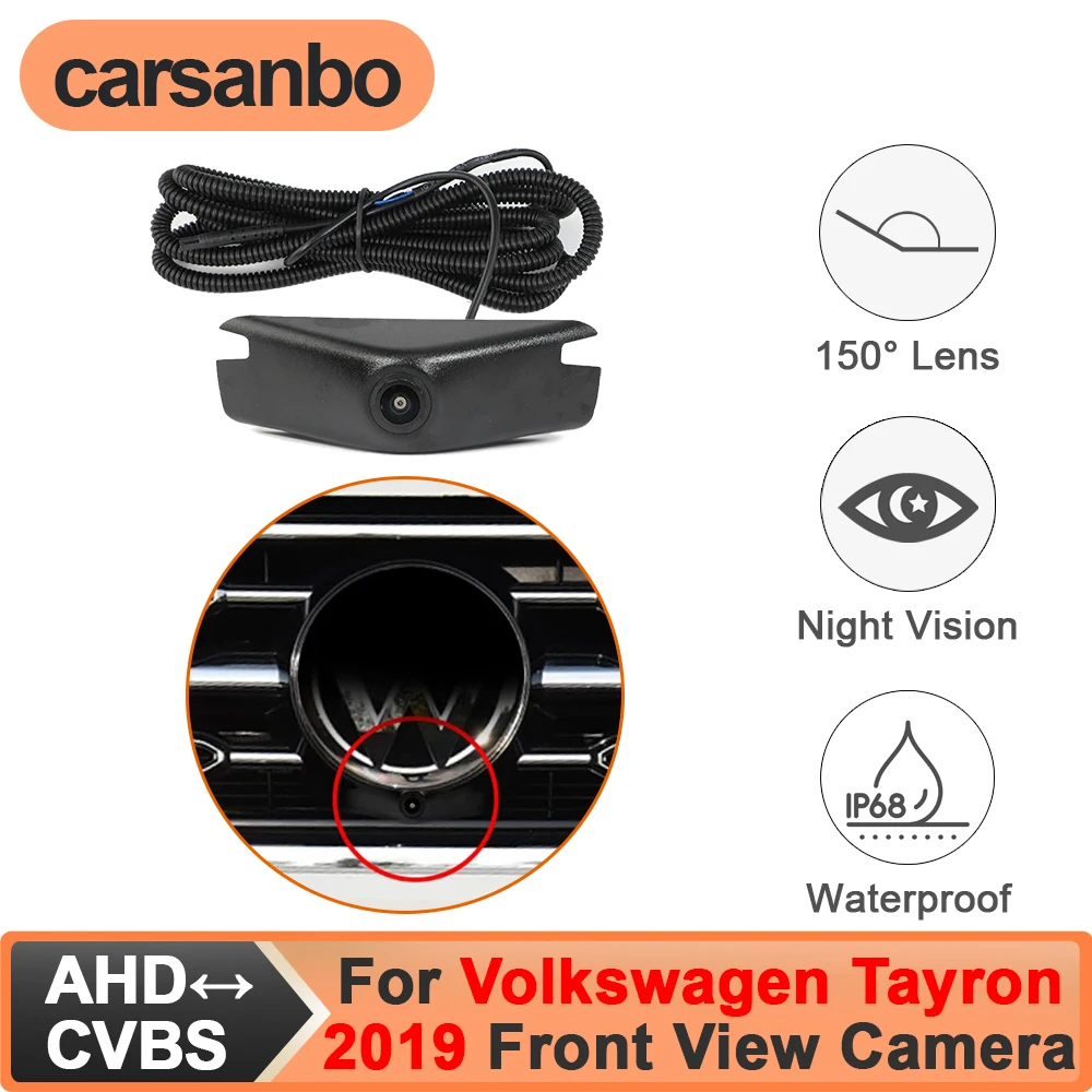 

Carsanbo Fit for Volkswagen Tayron 2019 Car Front View Camera 150° CCD AHD Waterproof Fisheye Lens Night Vision Parking Camera