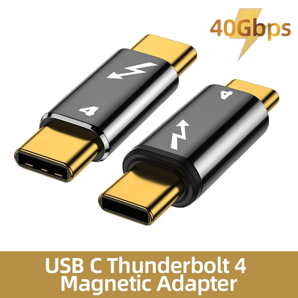 Adaptador USB C Mini Thunder 4/3 40Gbps puerto magnético 8K @ 60Hz transferencia de imágenes 100W 5A convertidor USB C a tipo C para Macbook Pro