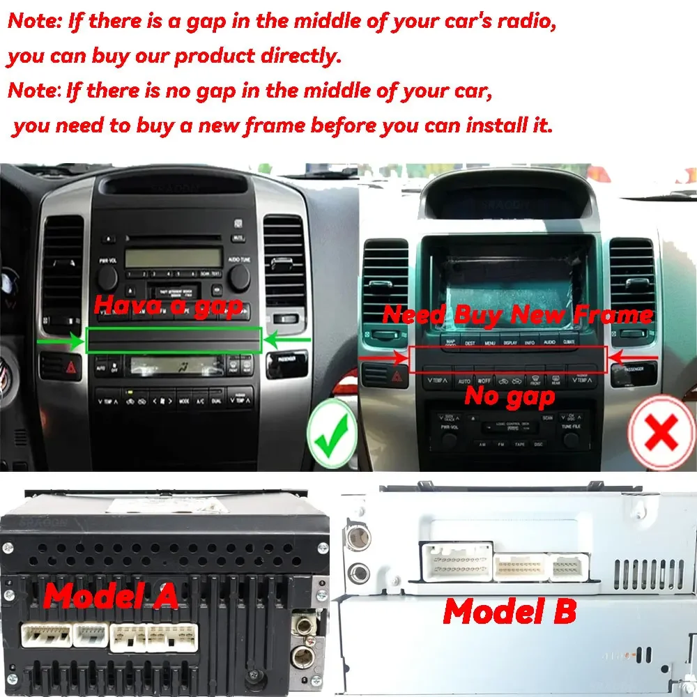 For Toyota Land Cruiser Prado 120 2004-2009 Car Radio Android Automotive Multimedia Player Navigation GPS Carplay Auto Screen