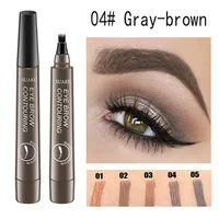 Lápices de cejas de 4 puntos, lápiz líquido para cejas resistente al agua, maquillaje cosmético, lápiz para cejas con microcuchilla, lápiz para cejas de larga duración con punta de 4 tenedor