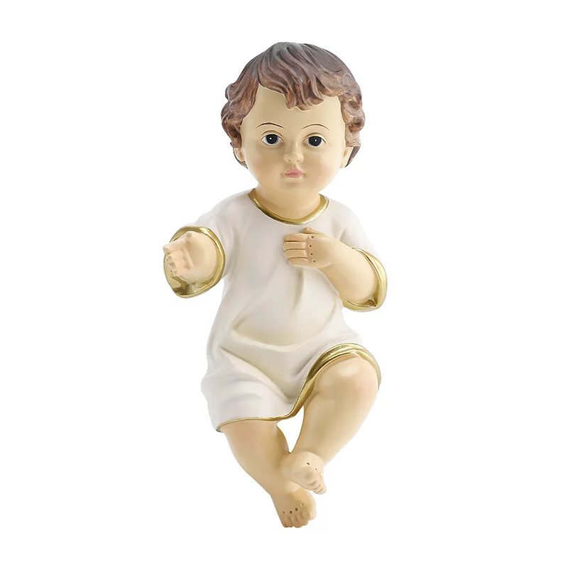 1PC 6cm Religious Saint Baby Statue Religious Holy Child Ornament Jesus Baby Resin Handicraft Adornment Mini Doll Church Statue
