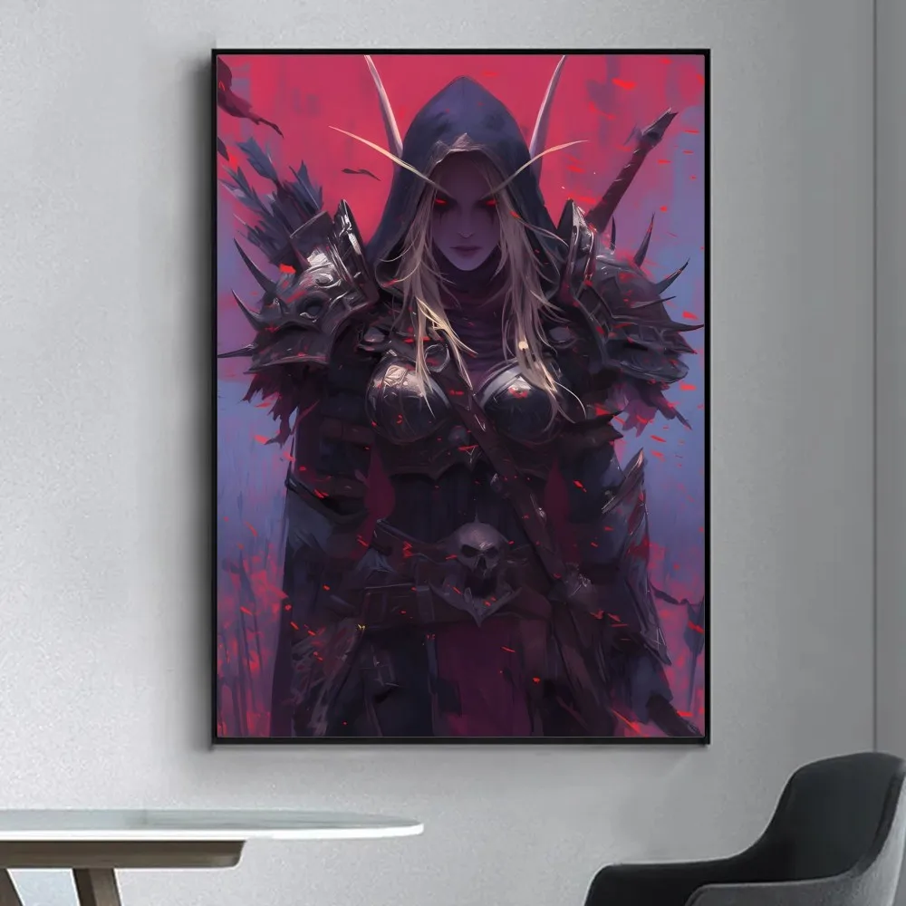 Game World Of Warcraft Poster Fancy Wall Sticker for Living Room Bar Vintage Decorative Painting Middle